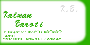 kalman baroti business card